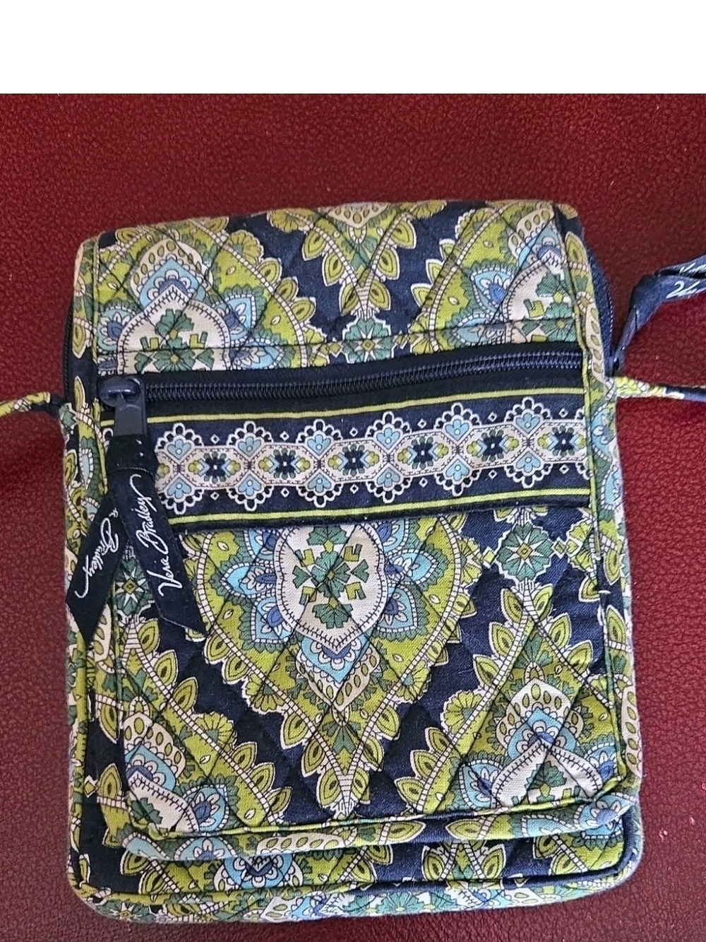 Vera Bradley Mini Hipster Crossbody Bag in Cambridge Pattern Green Blue